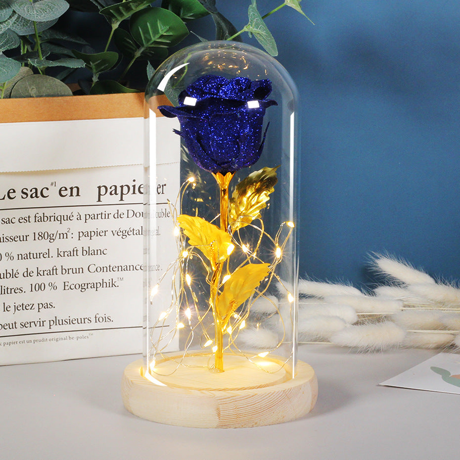 Romantic LED Rose Gifts – Glass Dome Flower Light for Her
