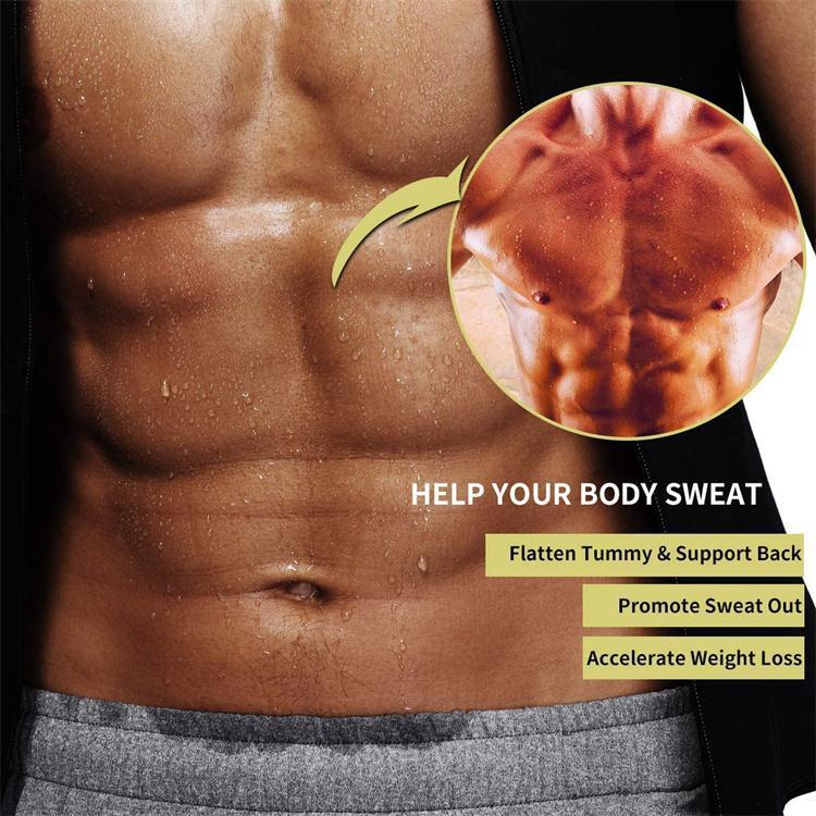 Men’s Fitness Sauna Vest – Waist Trainer Sweat Shirt with Double Belt & Body Shaper Corset