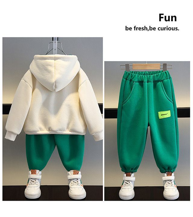 Boys' and Girls' Fashionable Sports Sweater Set – Trendy Children's Clothing for Spring & Autumn