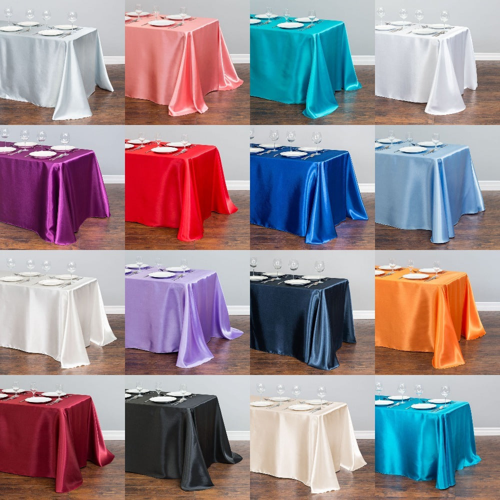 Satin Tablecloth – Elegant Rectangle Table Cover for Weddings, Parties & Events