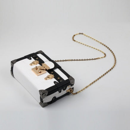Retro Trunk-Style Small Square Bag – Diagonal Crossbody Statement