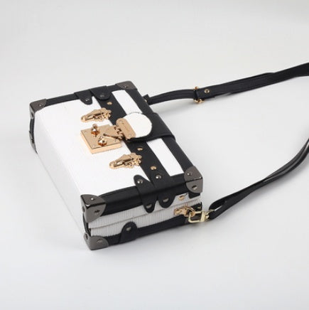 Retro Trunk-Style Small Square Bag – Diagonal Crossbody Statement