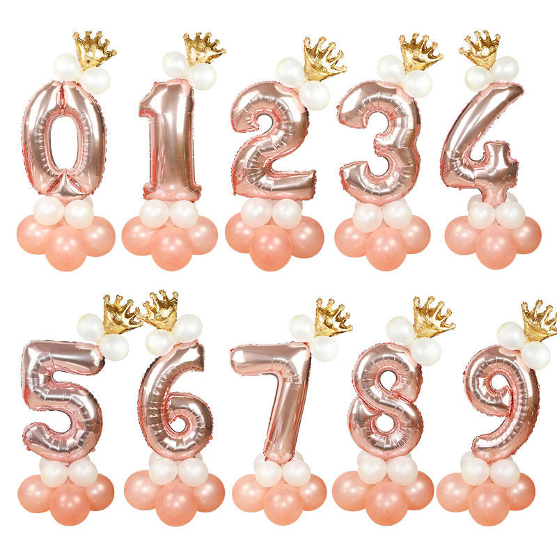 Rose Gold Number Balloons – Foil Party Decorations for Birthdays & Celebrations