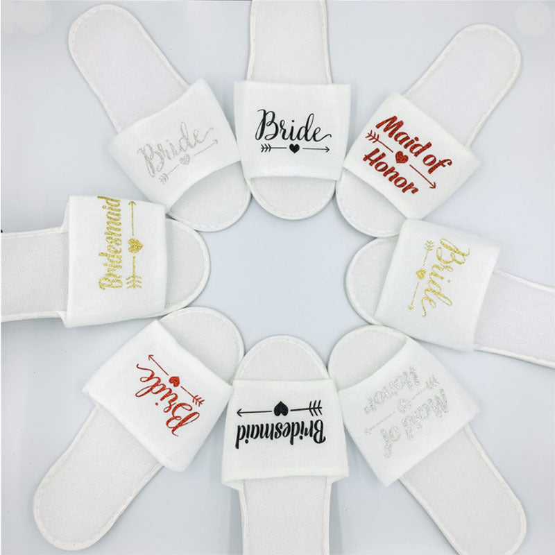 Wedding Party Slippers – Soft Spa-Style Slippers for Bride & Bridesmaids