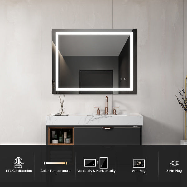 LumiGlow – LED Wall-Mounted Bathroom Mirror
