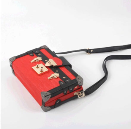 Retro Trunk-Style Small Square Bag – Diagonal Crossbody Statement