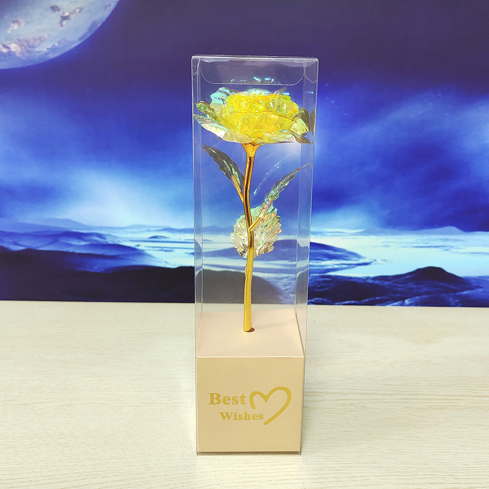 Colorful Gold-Foil Roses – Luxury Artificial Flower Gift for Her
