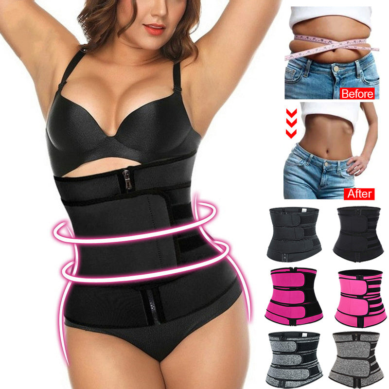 Women’s Tummy Sweat Shapewear Bodysuit – Waist Trainer Slimming Corset with 2-3 Adjustable Belts