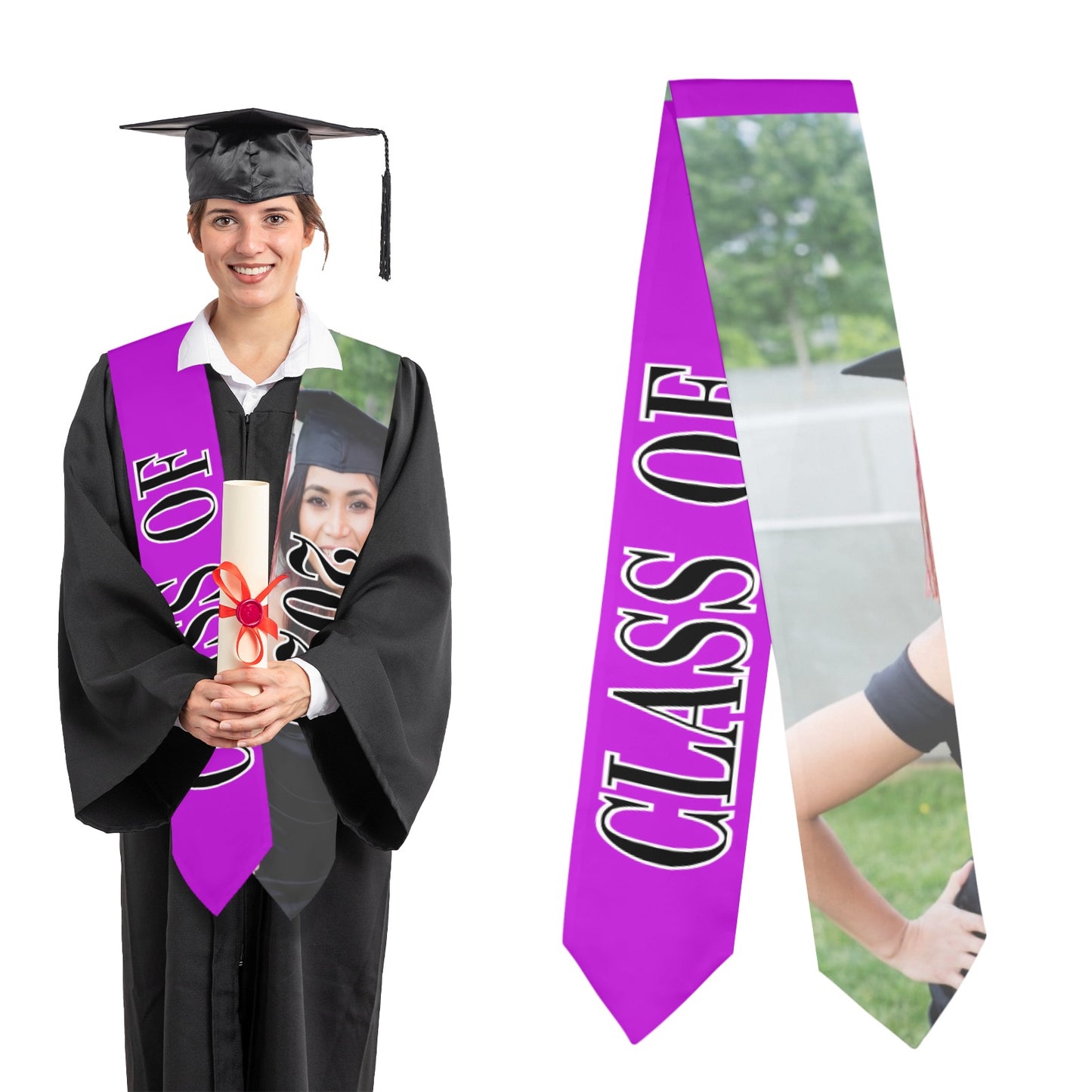 Class of 2025 Graduation Stole – Personalized Satin Graduation Sash