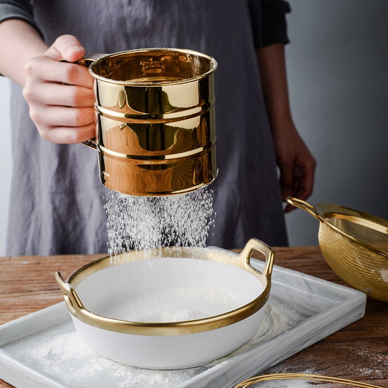 AuroraBake Essentials – Golden Stainless Steel Baking Tools