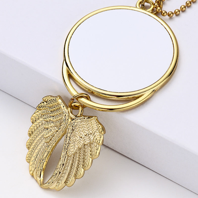 Sublimation Angel Wings Car Pendant – Round DIY Hanging Car Accessory