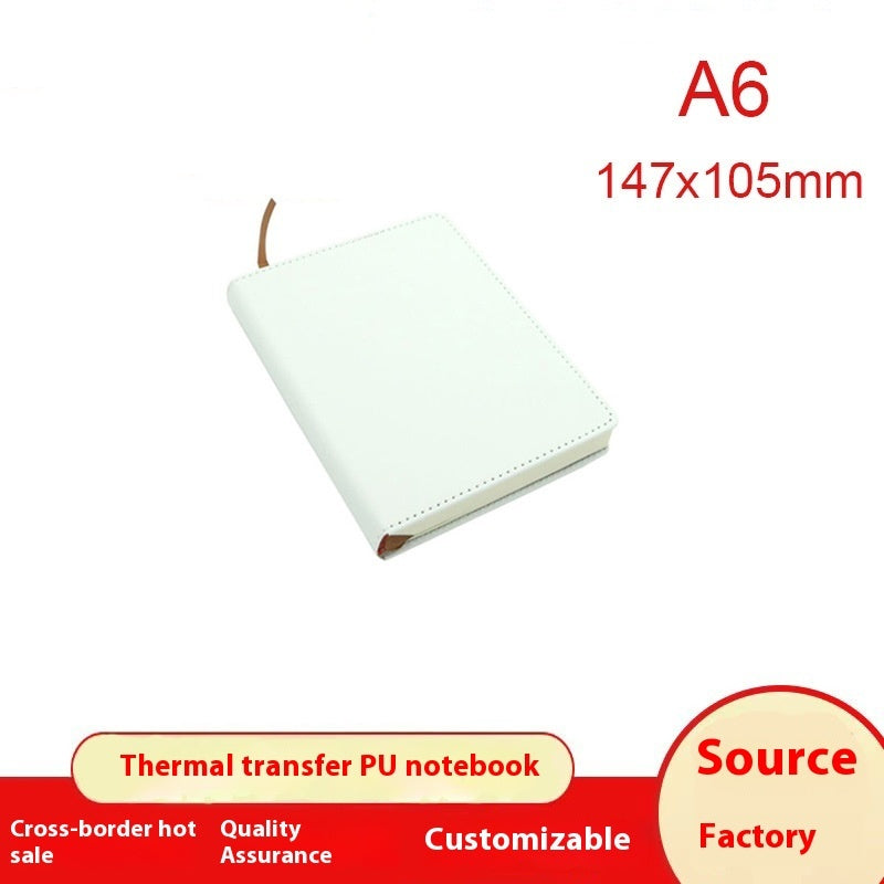 A6 Blank PU Leather Notebook Sublimation