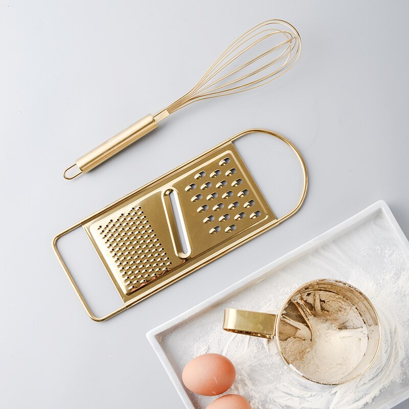 AuroraBake Essentials – Golden Stainless Steel Baking Tools