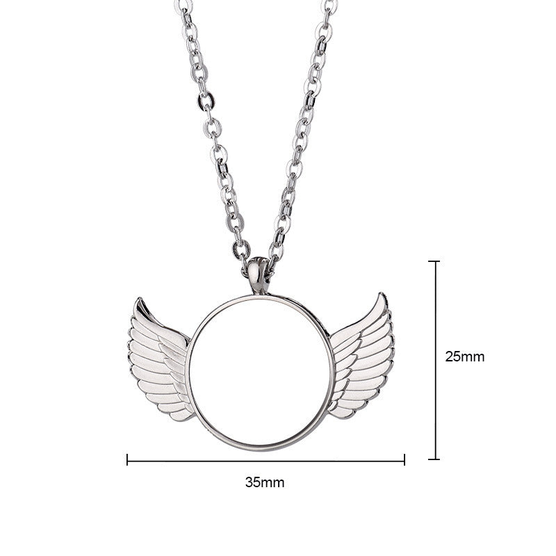 Sublimation Pendant Angel Wings Necklace