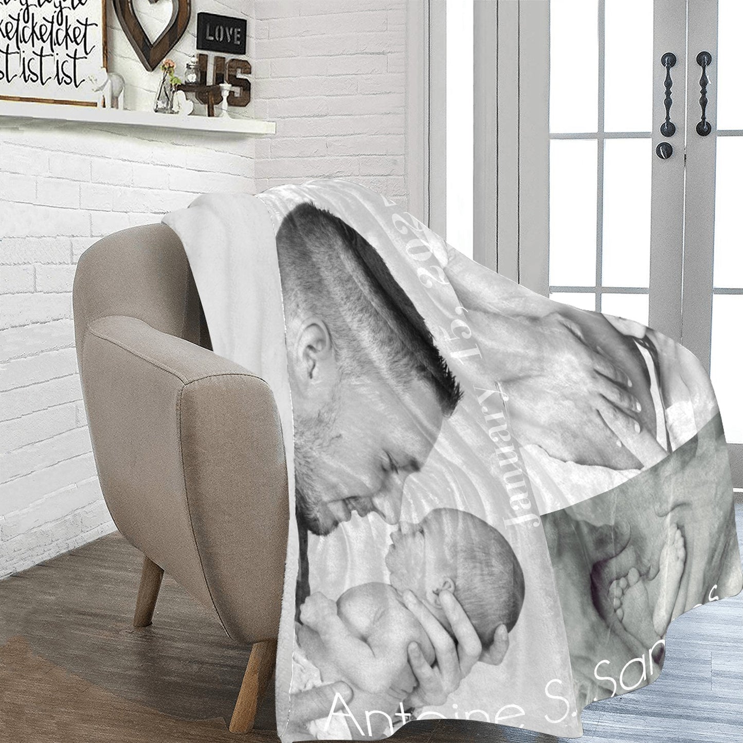 Family First Baby Keepsake Photo Ultrasoft Microfleece Blanket 70" x 80"