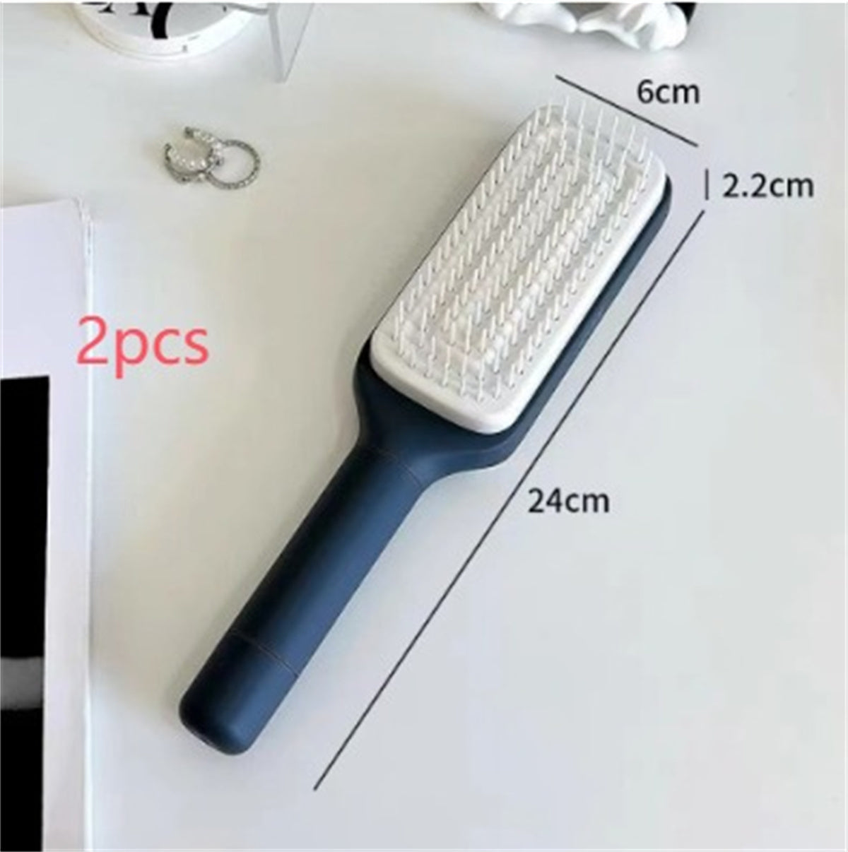 4-in-1 Self-Cleaning Hair Brush – Anti-Static Scalable Massage Comb with Rotating Lift Design