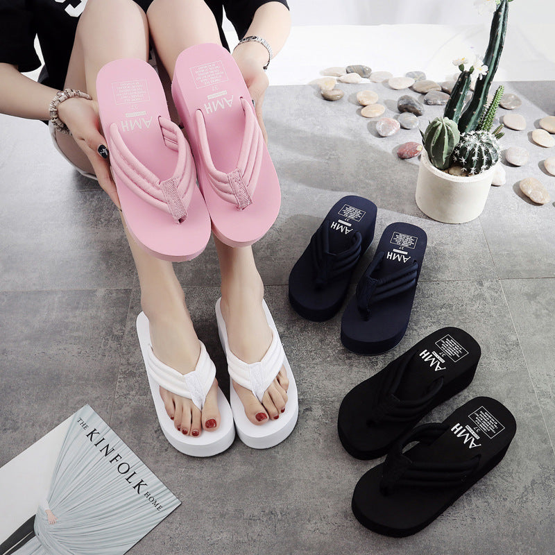Women’s Fashion Sandals & Slippers – Herringbone Platform Design for Added Height & Style