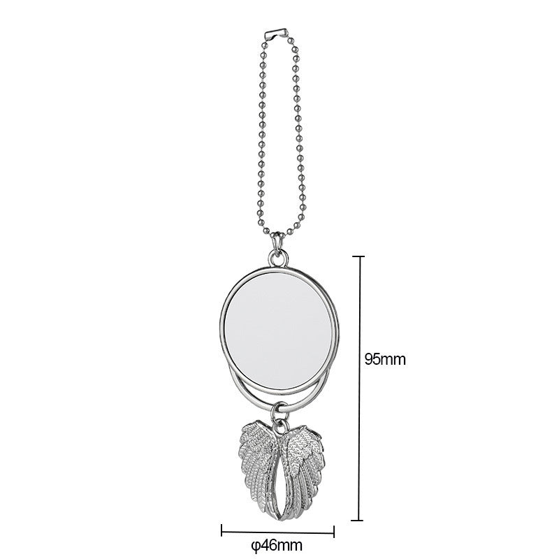 Sublimation Angel Wings Car Pendant – Round DIY Hanging Car Accessory