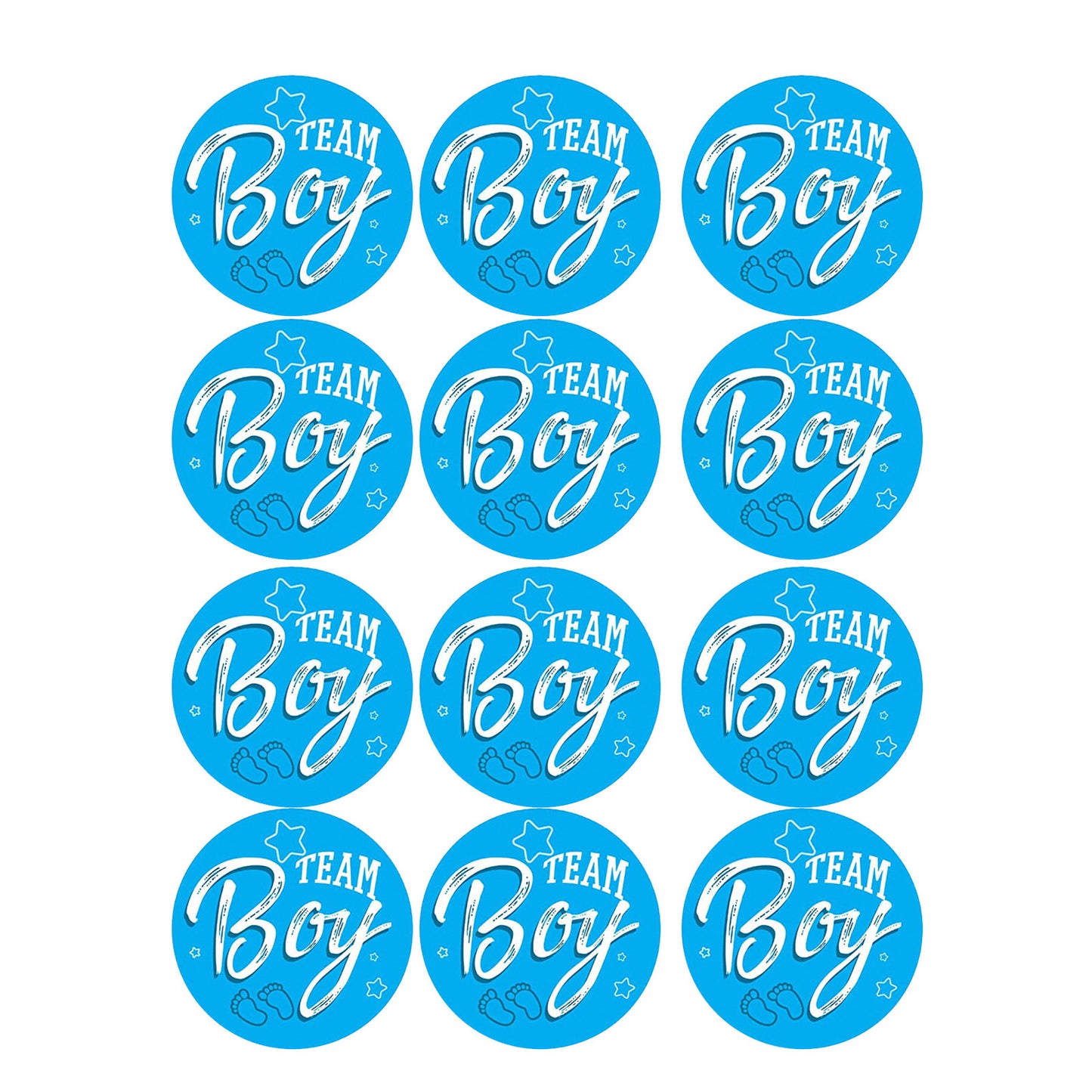 12-Pack Gender Reveal Stickers – “Team Boy” & “Team Girl” Adhesive Labels for Baby Shower Party Guests