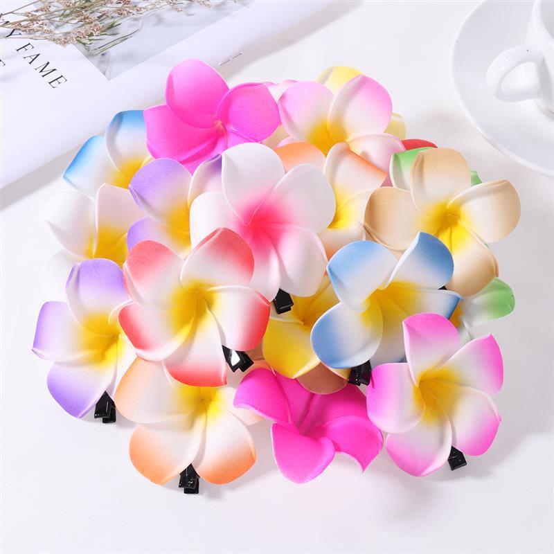 24pcs Hawaiian Plumeria Hair Clips