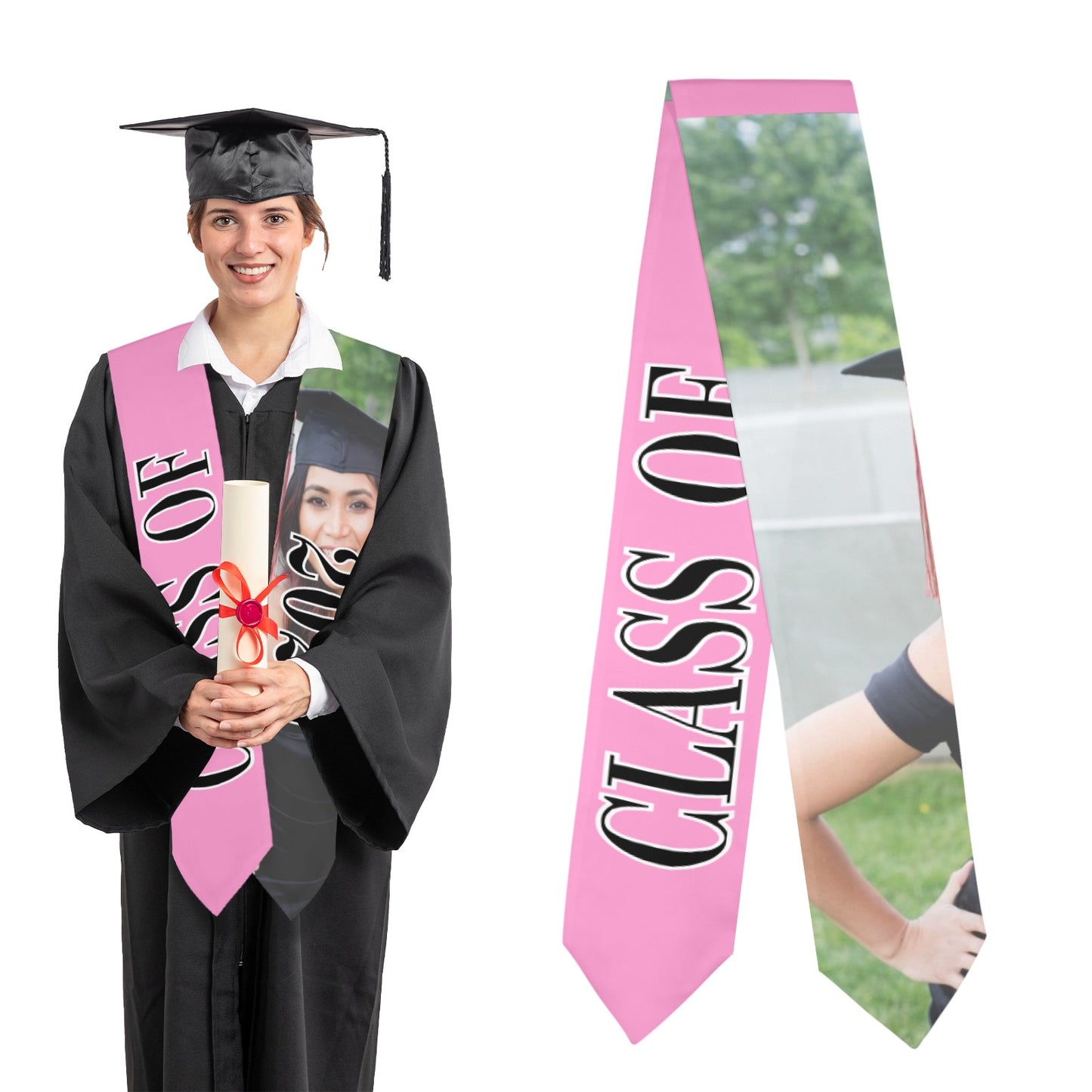 Class of 2025 Graduation Stole – Personalized Satin Graduation Sash