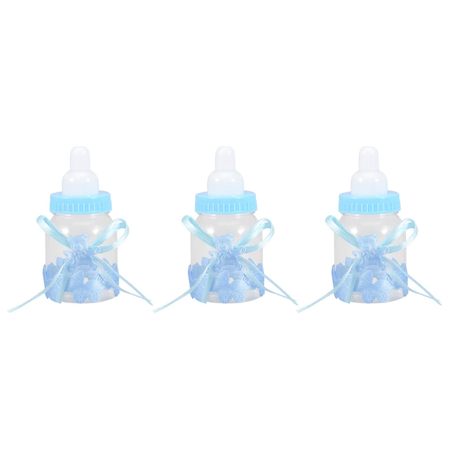 24Pcs Fillable Baby Bottle Candy Boxes – Blue Party Favors for Baby Shower Decorations & Gifts