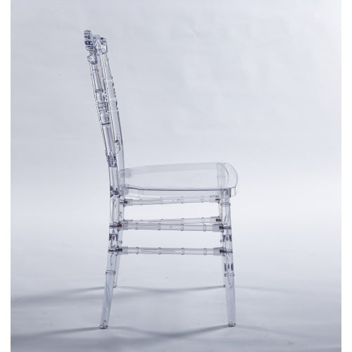Set of 4 Elegant Dining Chairs – Welded Frame with Sleek Plastic Seats for Events & Special Occasions
