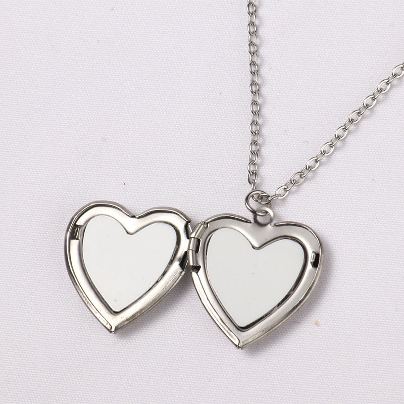 Blank Love Necklace Pendants – Thermal Transfer Peach Heart & Round Sublimation Blanks