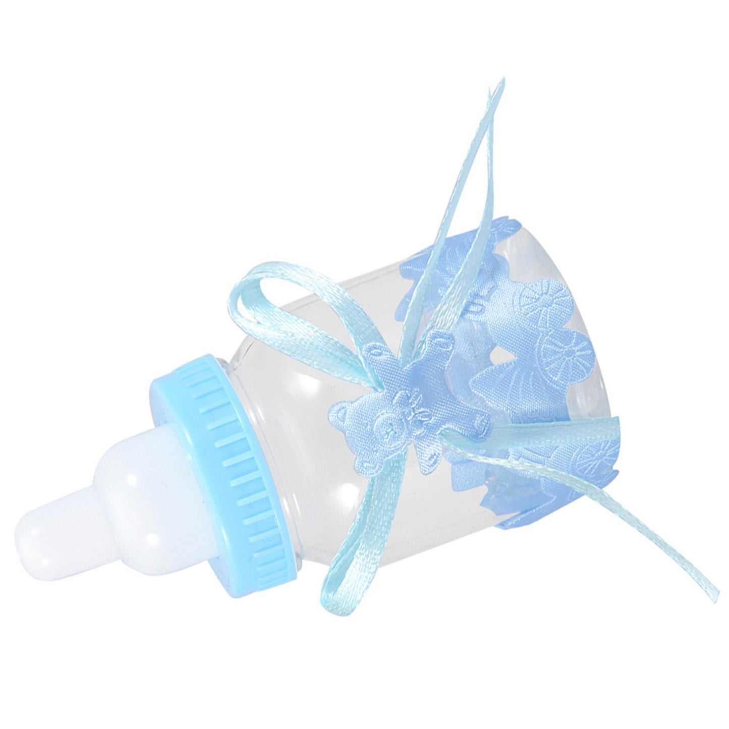 24Pcs Fillable Baby Bottle Candy Boxes – Blue Party Favors for Baby Shower Decorations & Gifts
