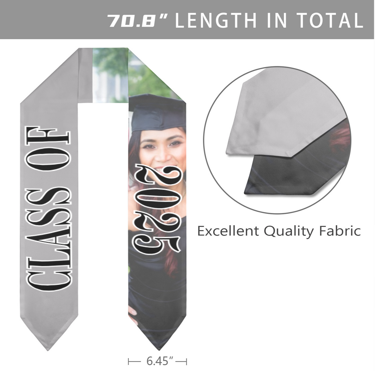 Class of 2025 Graduation Stole – Personalized Satin Graduation Sash