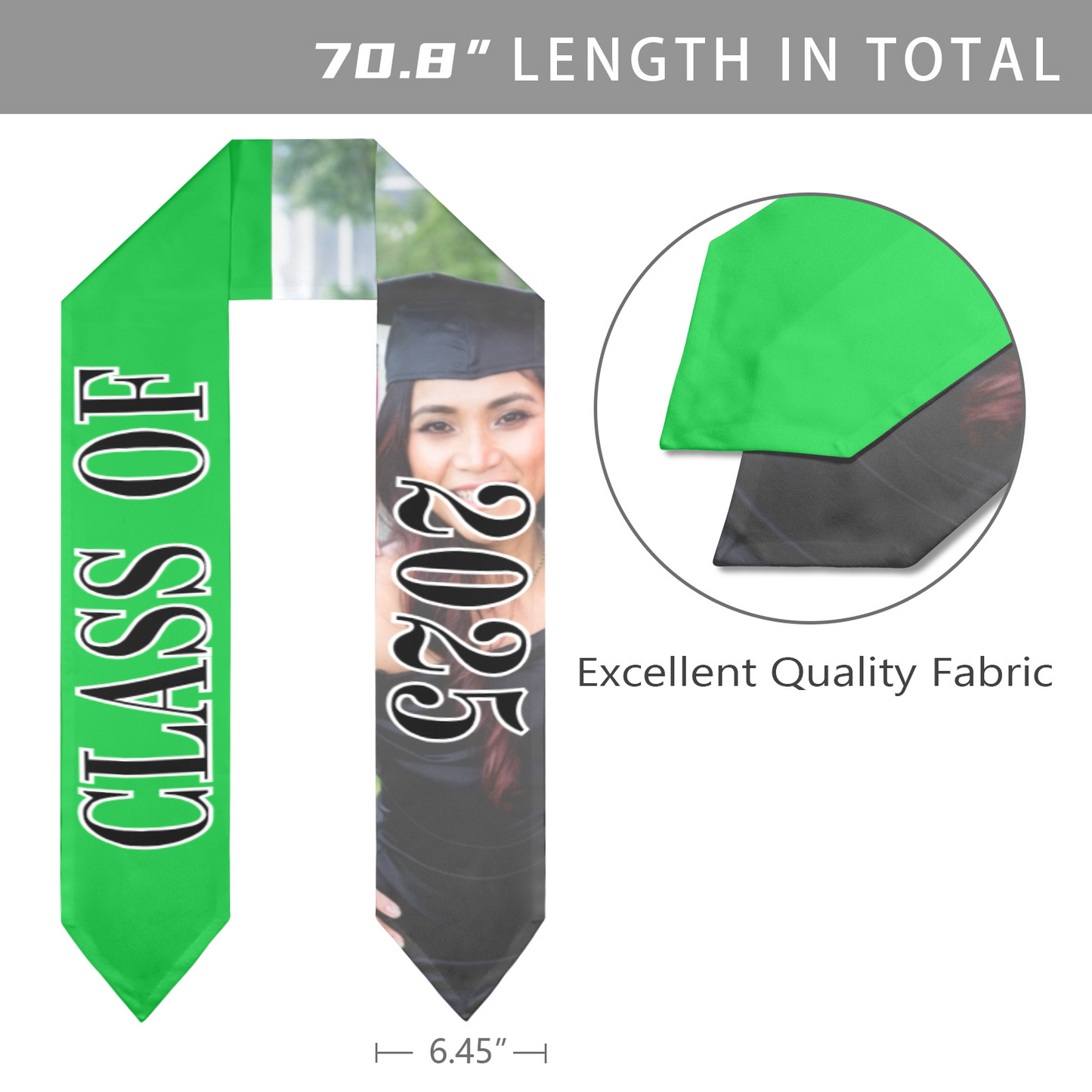 Class of 2025 Graduation Stole – Personalized Satin Graduation Sash