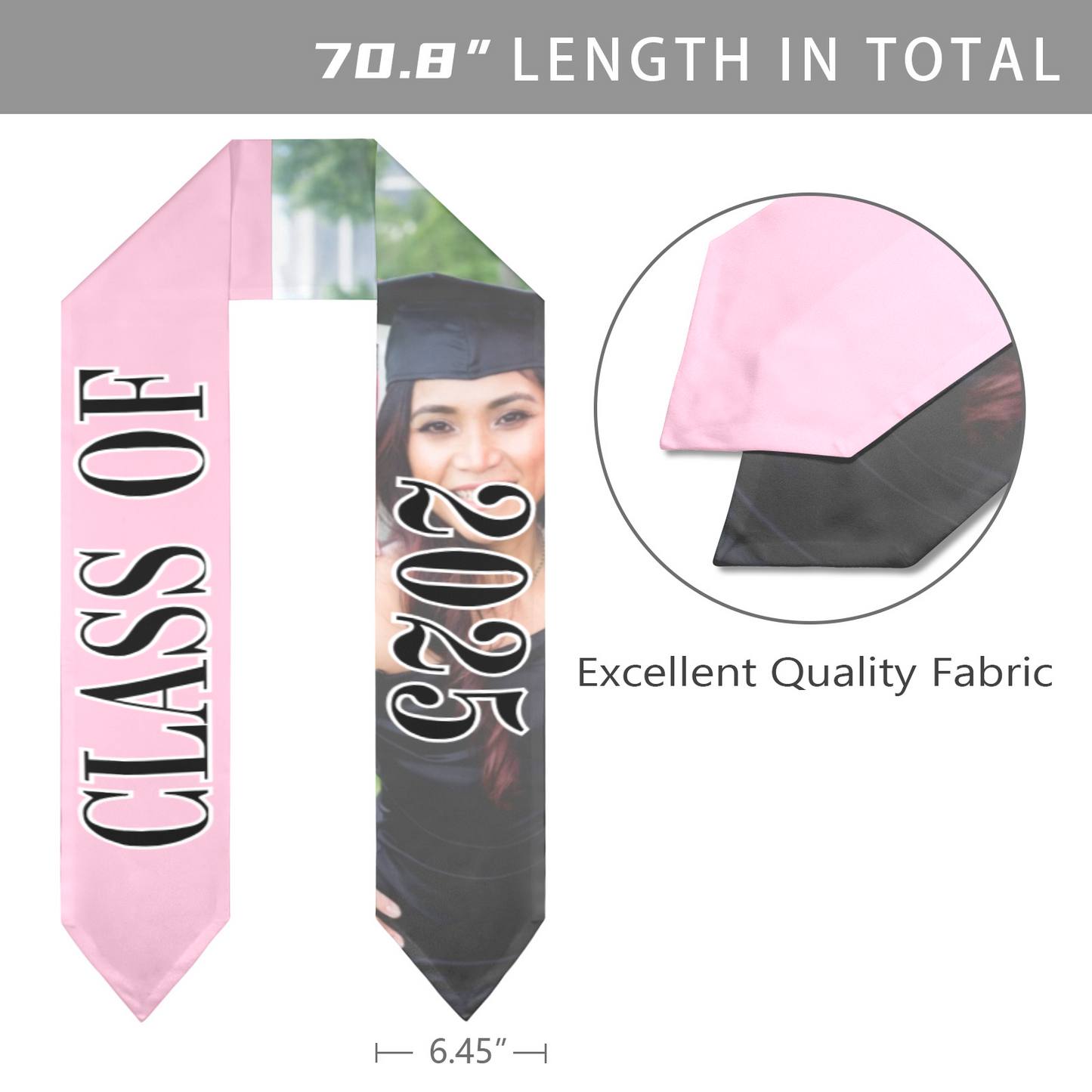 Class of 2025 Graduation Stole – Personalized Satin Graduation Sash