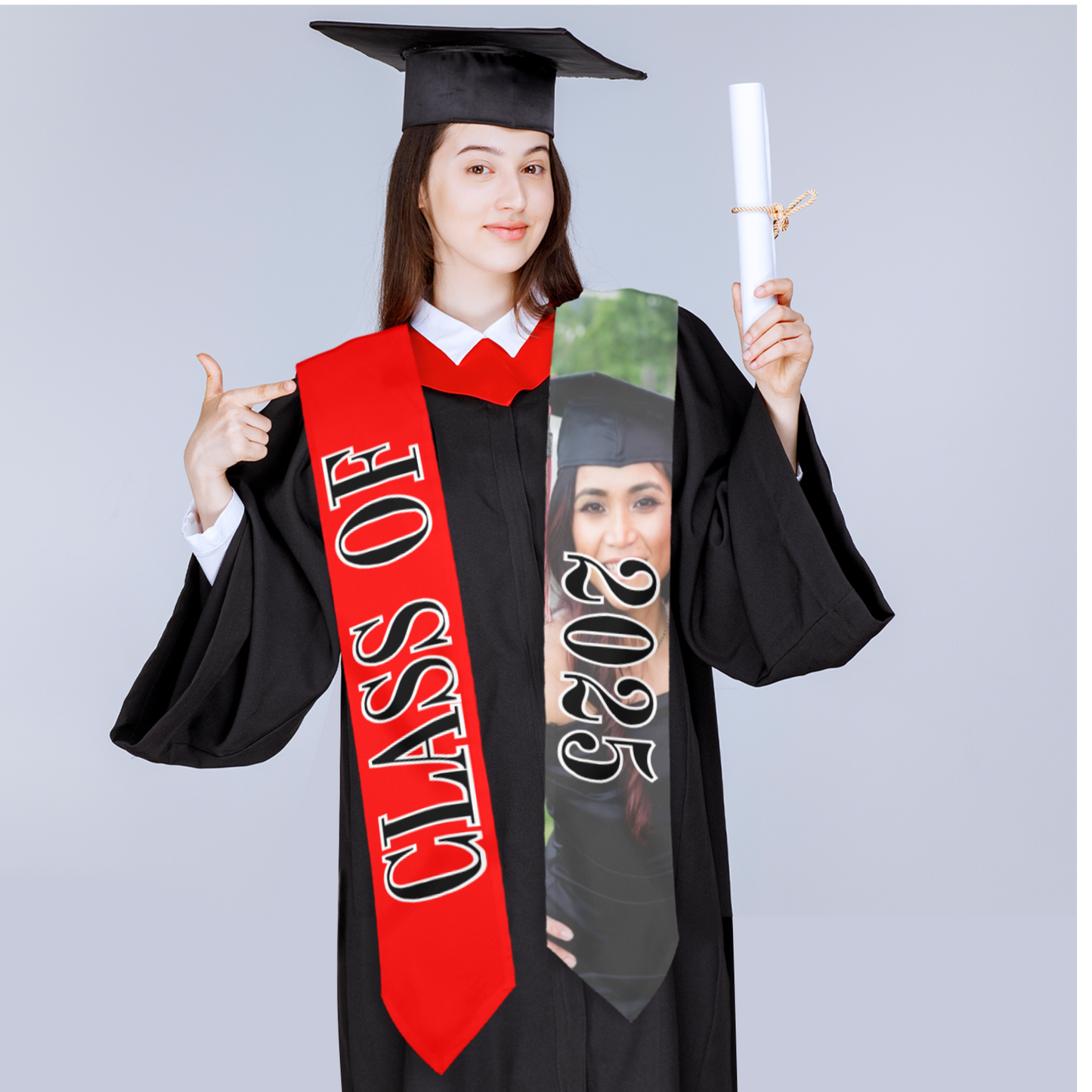 Class of 2025 Graduation Stole – Personalized Satin Graduation Sash
