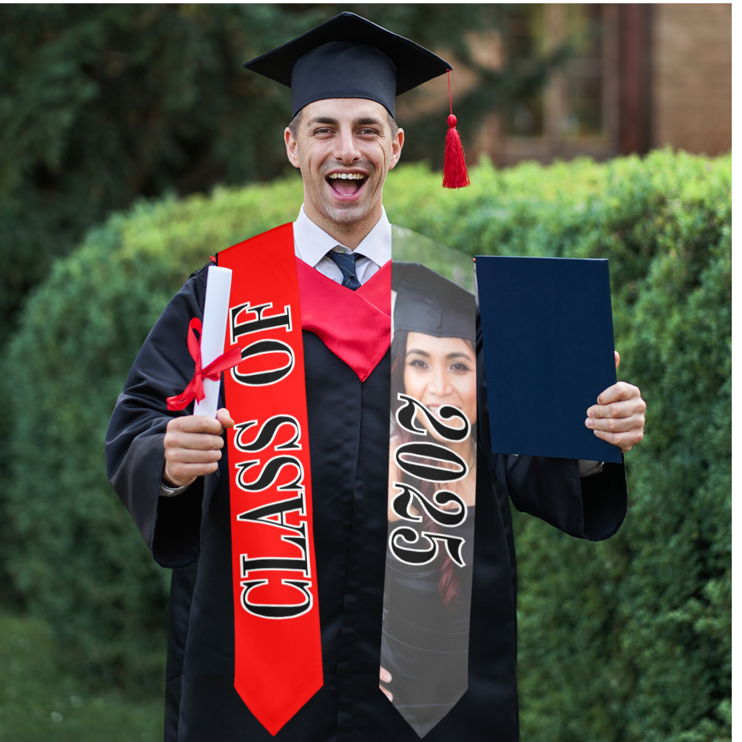 Class of 2025 Graduation Stole – Personalized Satin Graduation Sash