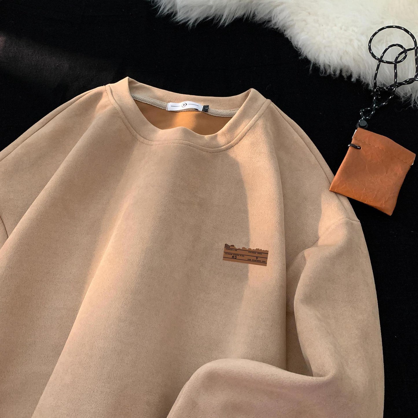 RetroSuede β Unisex Vintage-Inspired Suede Sweatshirt