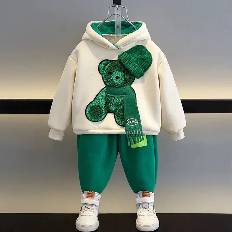 Boys' and Girls' Fashionable Sports Sweater Set – Trendy Children's Clothing for Spring & Autumn