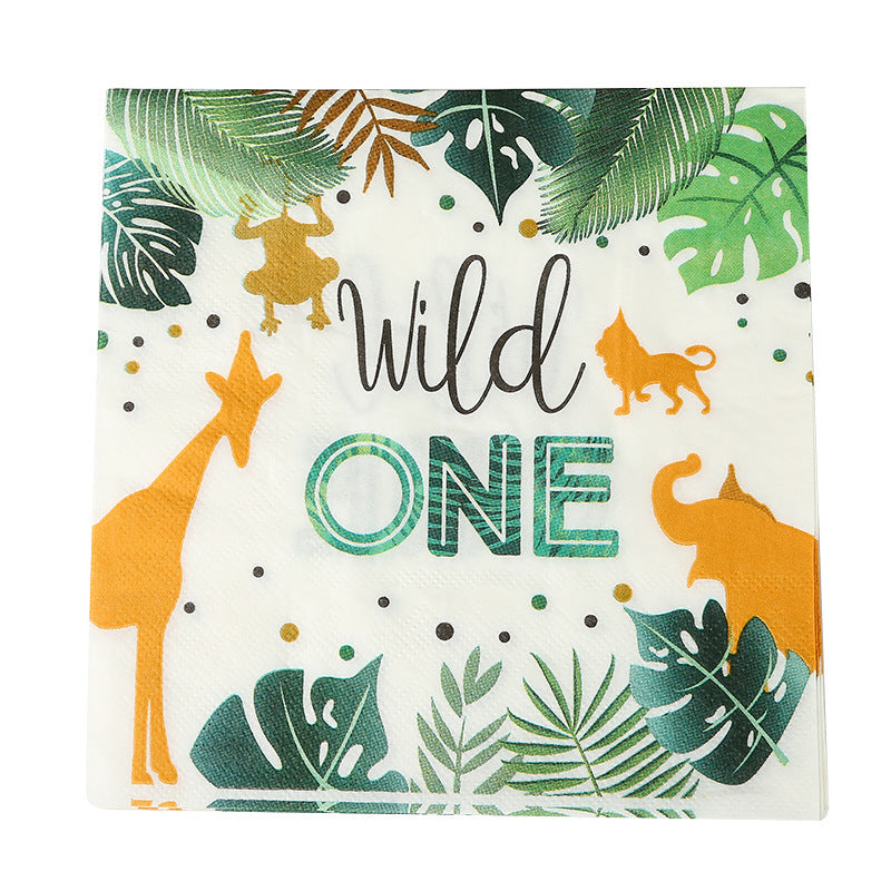 Wild One Party Tableware – Jungle Safari Theme Paper Plates & Cups for 1st Birthday or Baby Shower