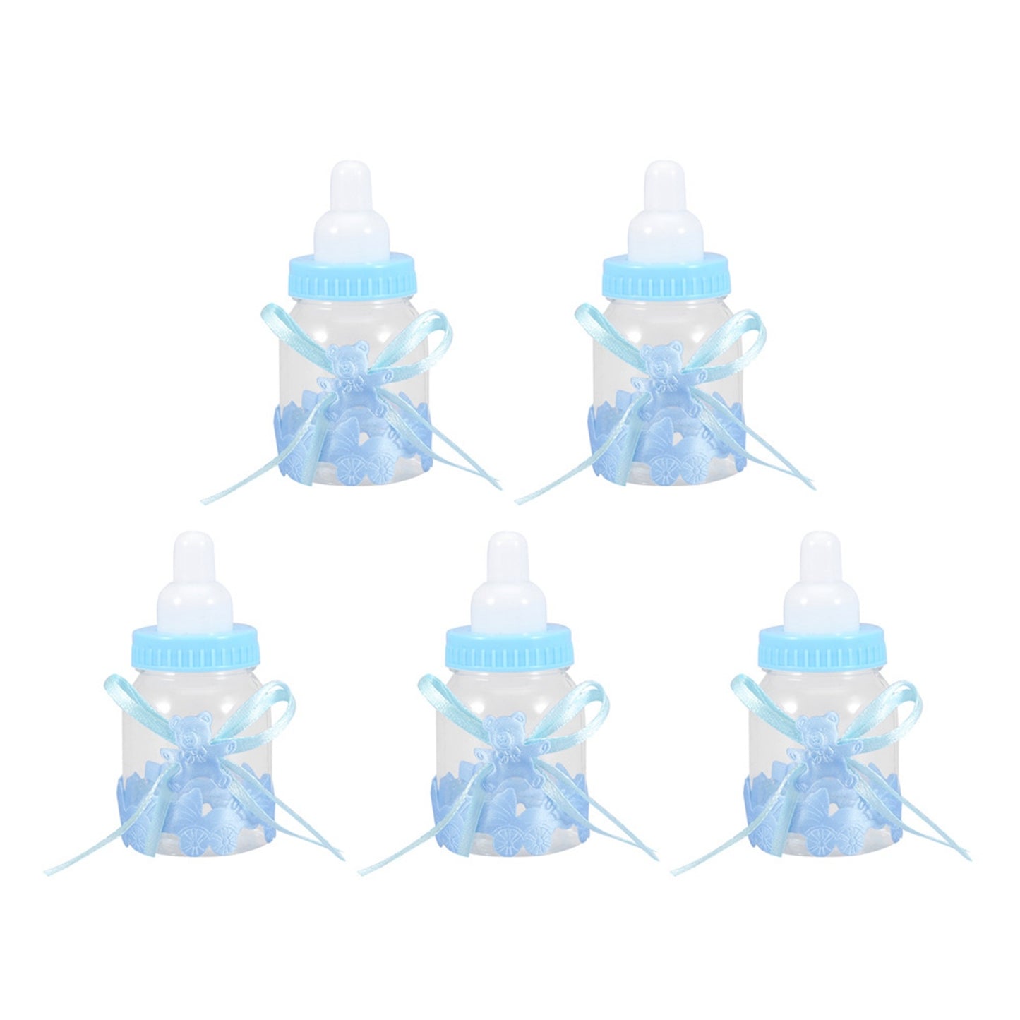 24Pcs Fillable Baby Bottle Candy Boxes – Blue Party Favors for Baby Shower Decorations & Gifts