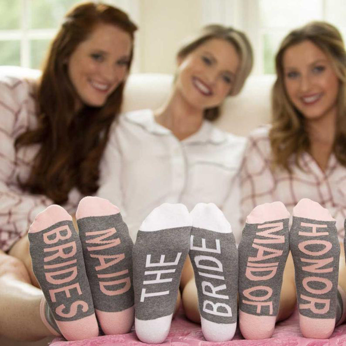 Wedding Party Cotton Socks – Soft Crew Socks for Bride & Bridesmaids