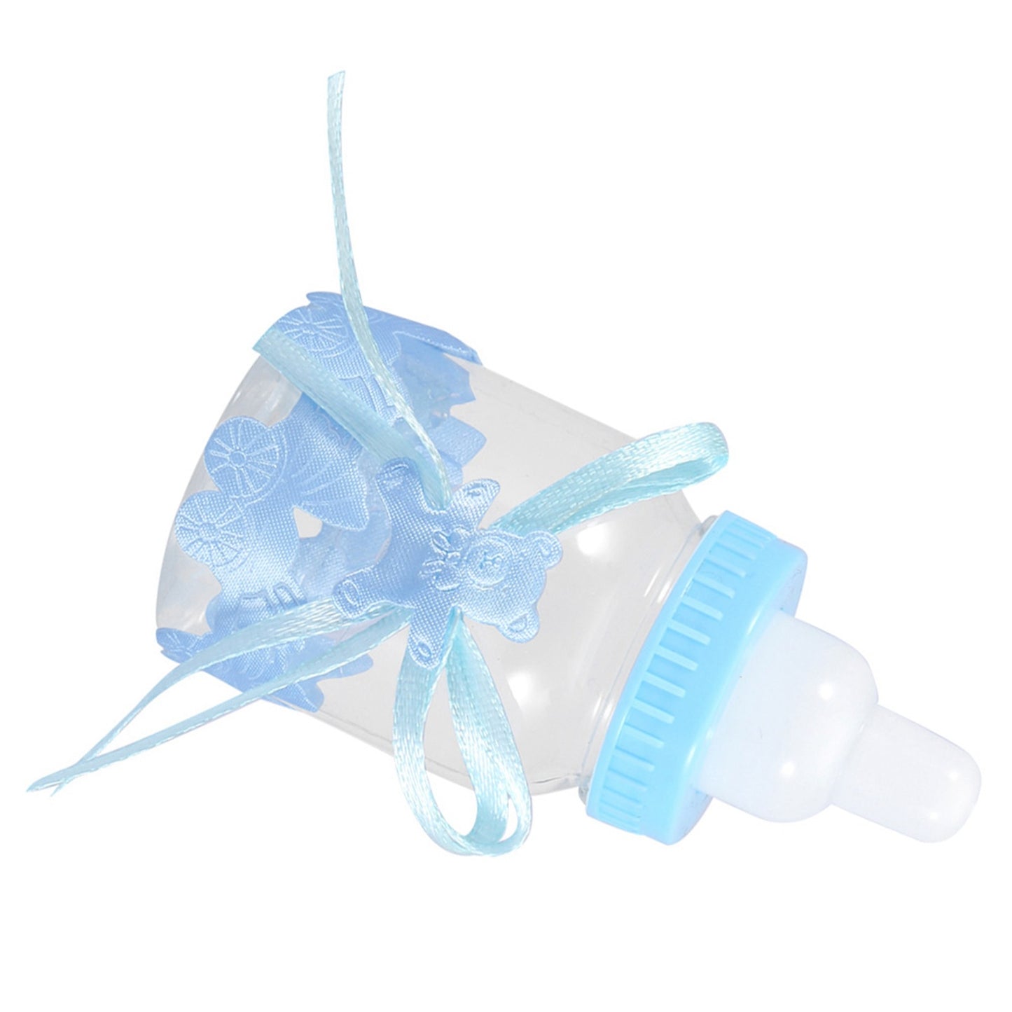 24Pcs Fillable Baby Bottle Candy Boxes – Blue Party Favors for Baby Shower Decorations & Gifts