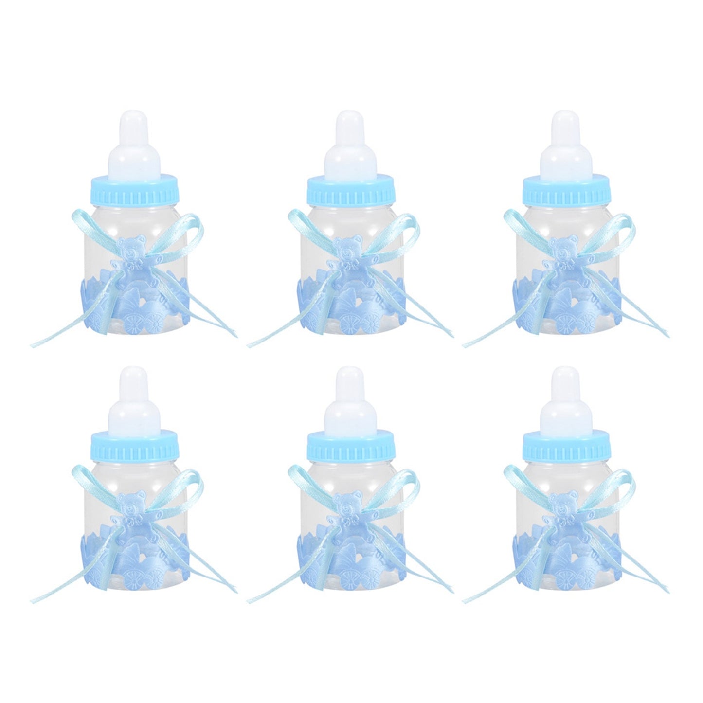 24Pcs Fillable Baby Bottle Candy Boxes – Blue Party Favors for Baby Shower Decorations & Gifts