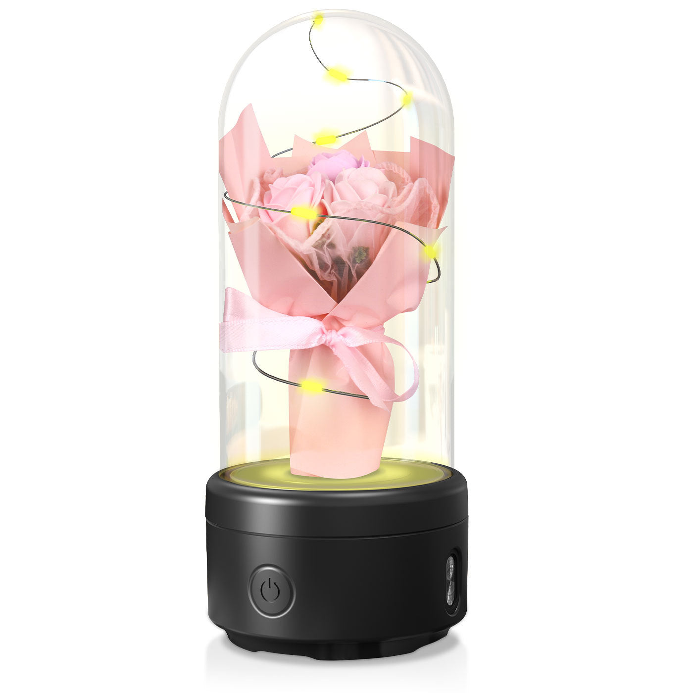 Mother’s Day Gifts – LED Rose Bouquet with Bluetooth Speaker in Glass Dome