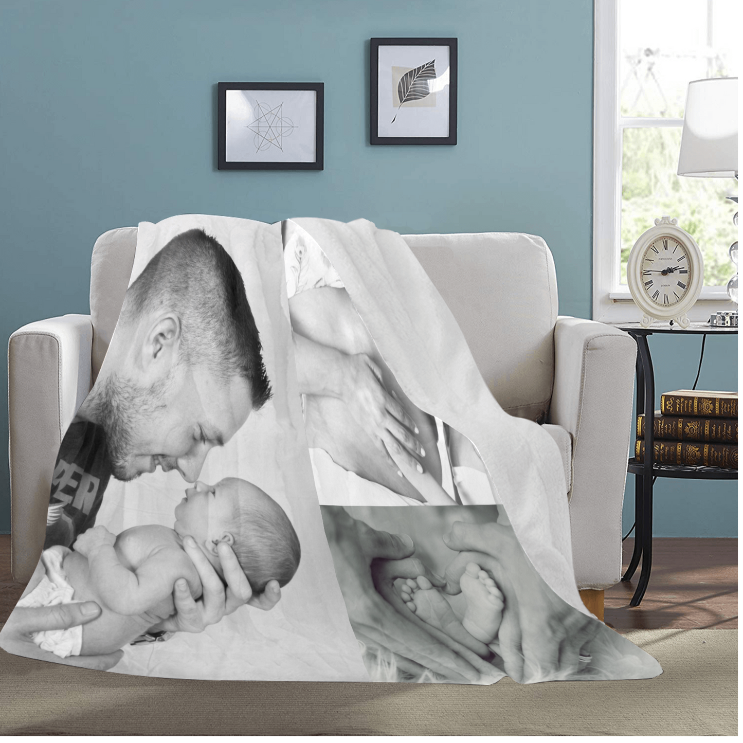 Family First Baby Keepsake Photo Ultrasoft Microfleece Blanket 70" x 80"