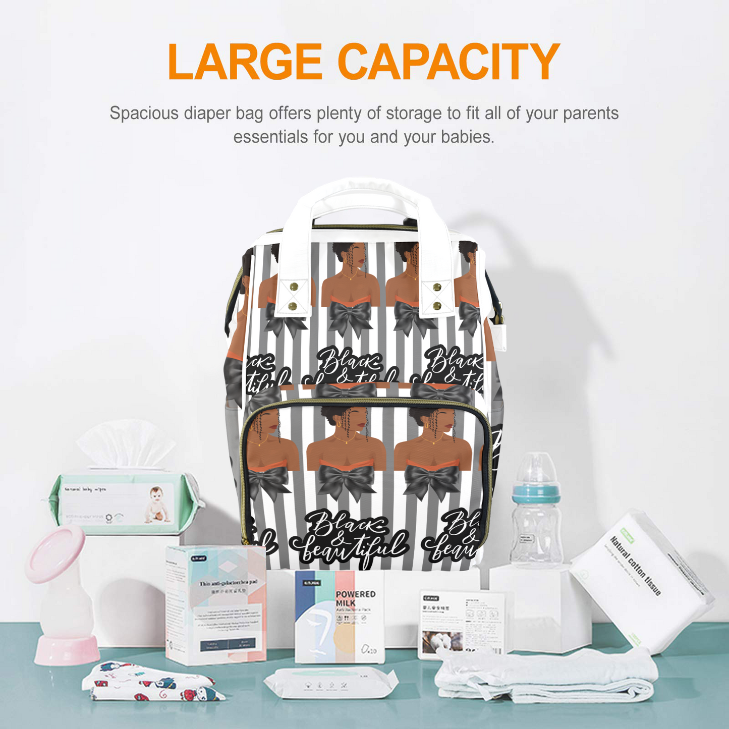 ChicStripe Diaper Grey Tote