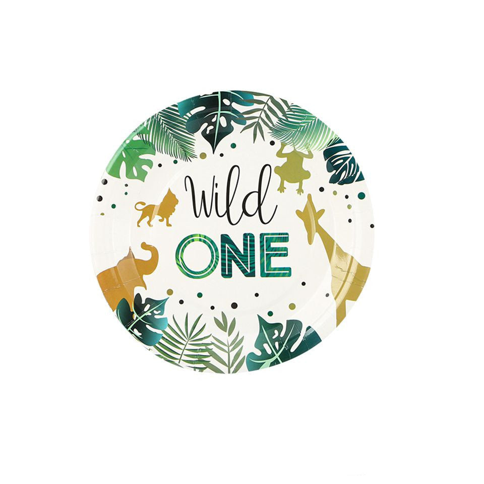 Wild One Party Tableware – Jungle Safari Theme Paper Plates & Cups for 1st Birthday or Baby Shower