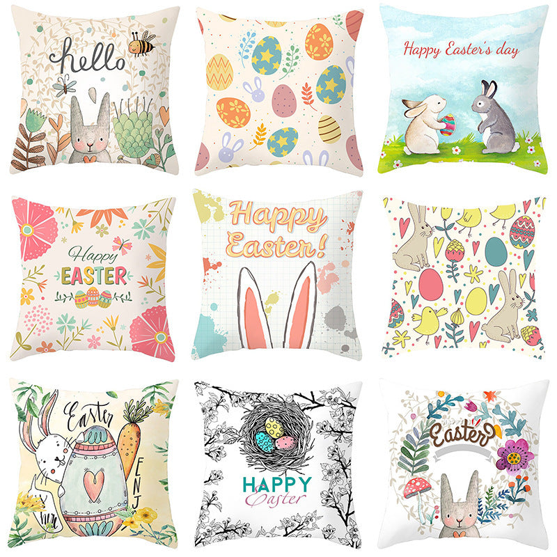 Easter Pillowcase – Soft Short Plush Cushion Cover for Spring & Holiday Home Decor