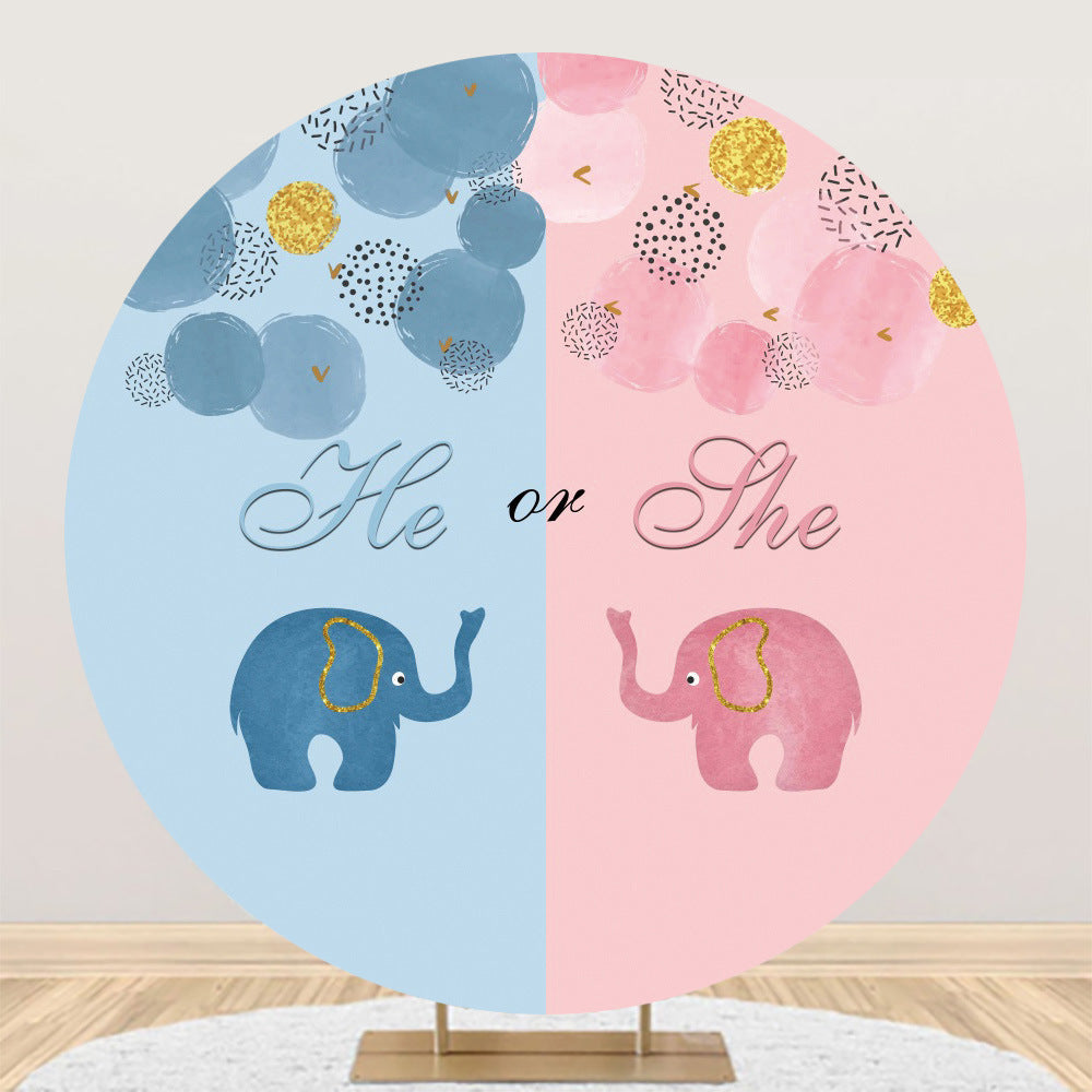 Round Fabric Backdrop – Baby Shower & Party Photo Background for Banquets & Events
