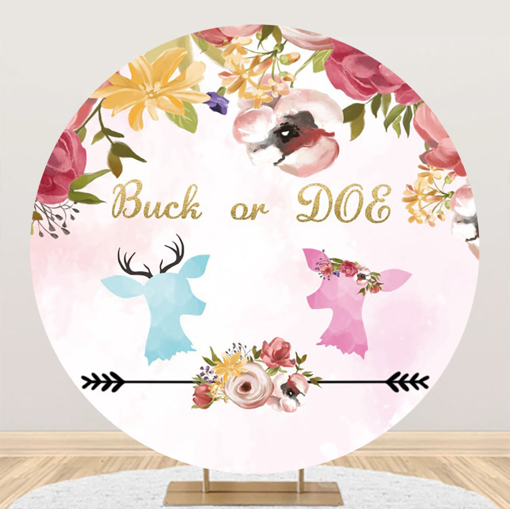 Round Fabric Backdrop – Baby Shower & Party Photo Background for Banquets & Events