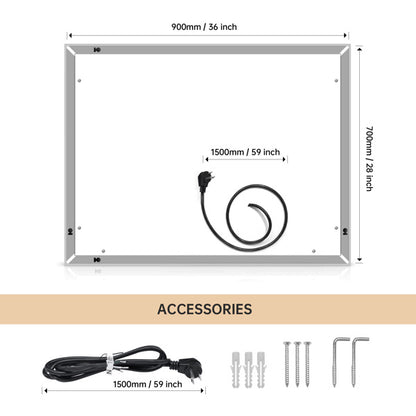 LumiGlow – LED Wall-Mounted Bathroom Mirror