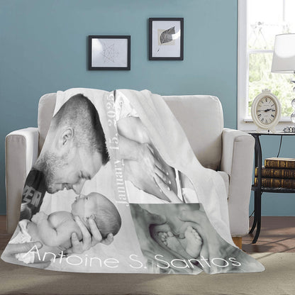 Family First Baby Keepsake Photo Ultrasoft Microfleece Blanket 70" x 80"